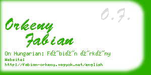 orkeny fabian business card